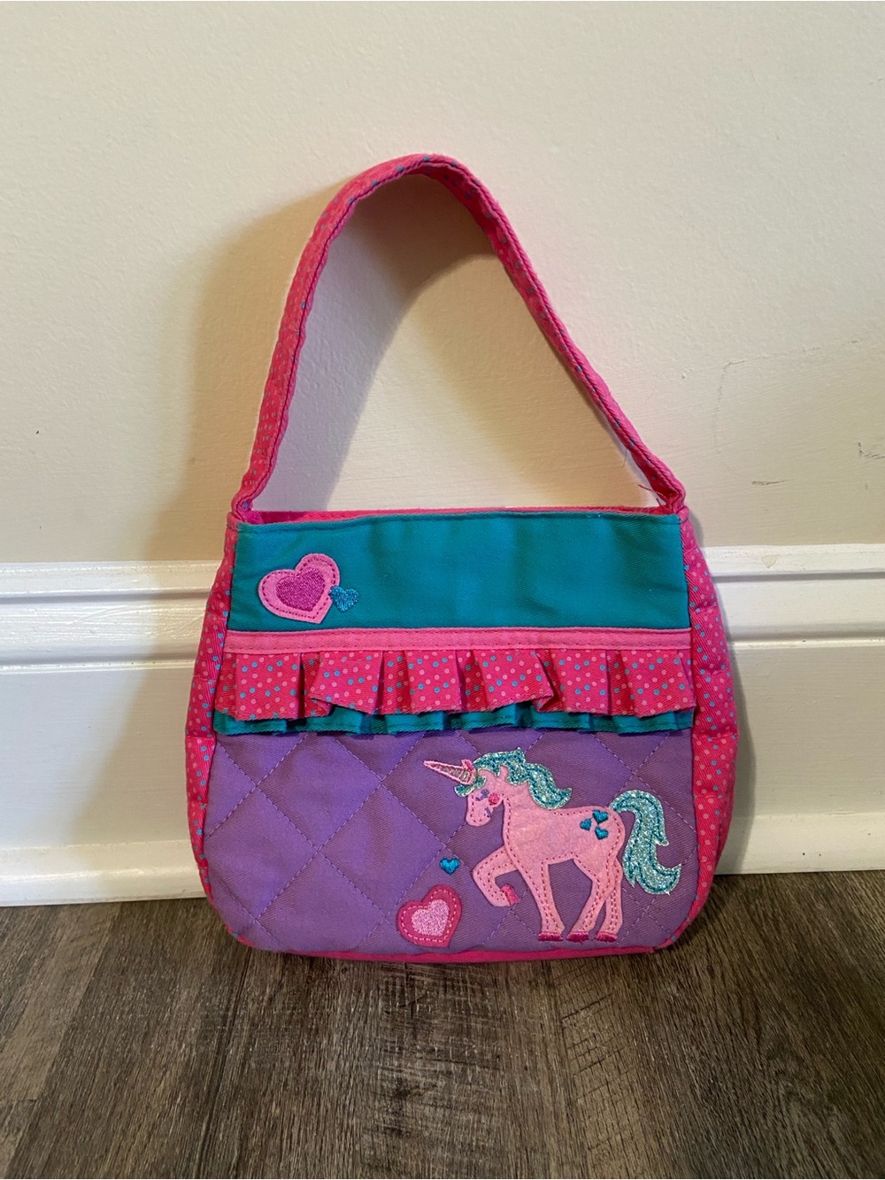 Girls Stephen Joseph Pink & Purple Unicorn Shoulder Bag